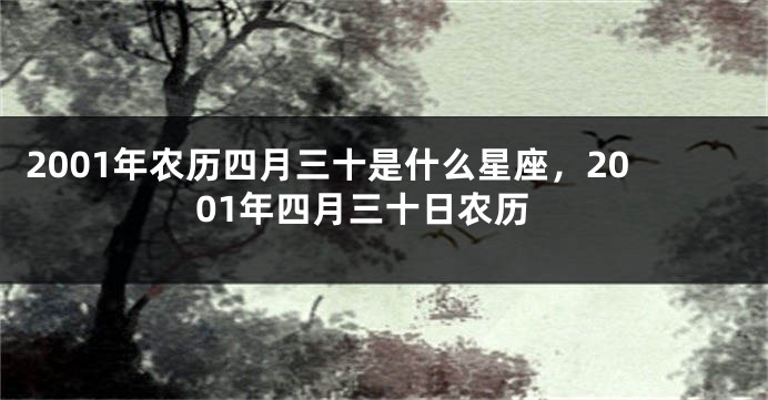 2001年农历四月三十是什么星座，2001年四月三十日农历