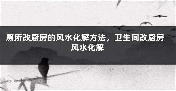厕所改厨房的风水化解方法，卫生间改厨房风水化解