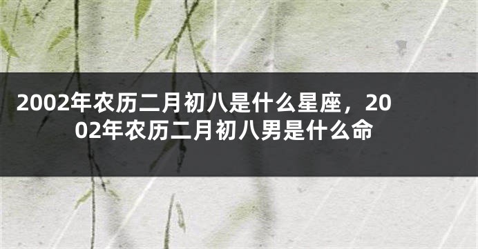 2002年农历二月初八是什么星座，2002年农历二月初八男是什么命