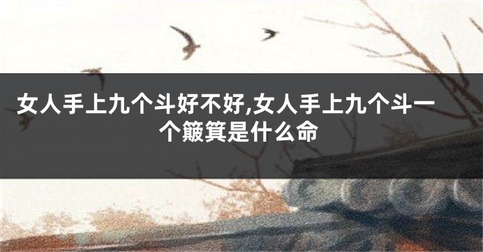 女人手上九个斗好不好,女人手上九个斗一个簸箕是什么命