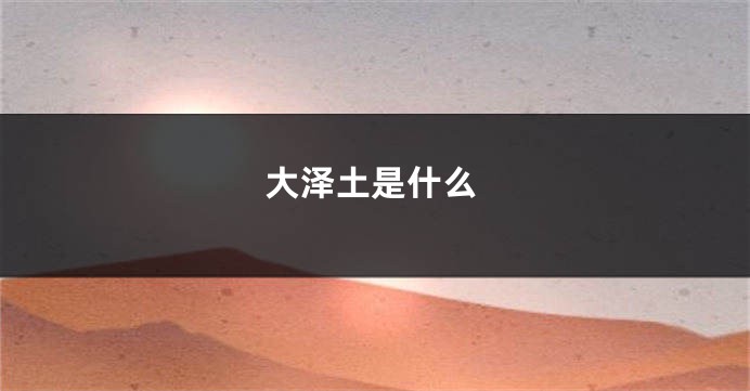 大泽土是什么