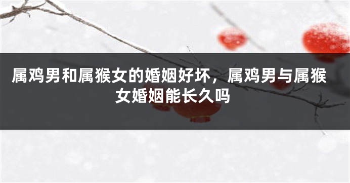 属鸡男和属猴女的婚姻好坏，属鸡男与属猴女婚姻能长久吗