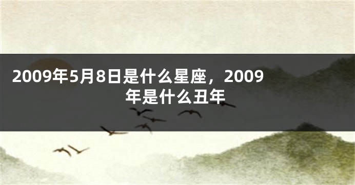 2009年5月8日是什么星座，2009年是什么丑年