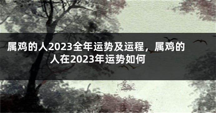 属鸡的人2023全年运势及运程，属鸡的人在2023年运势如何
