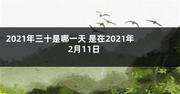 2021年三十是哪一天 是在2021年2月11日