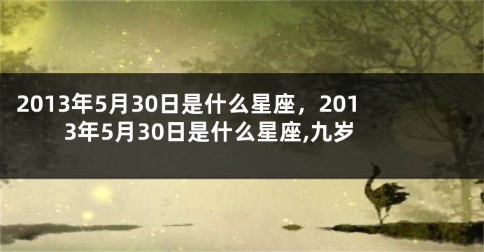 2013年5月30日是什么星座，2013年5月30日是什么星座,九岁