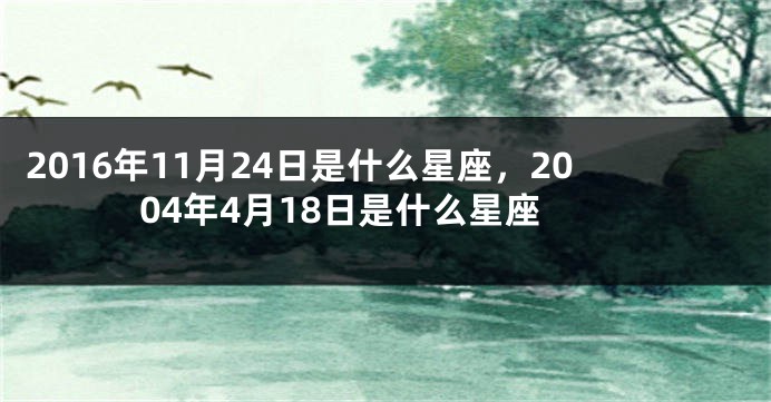 2016年11月24日是什么星座，2004年4月18日是什么星座