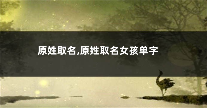 原姓取名,原姓取名女孩单字