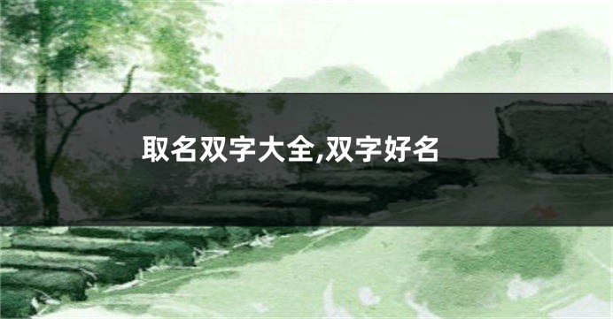 取名双字大全,双字好名