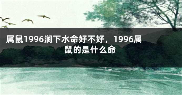 属鼠1996涧下水命好不好，1996属鼠的是什么命