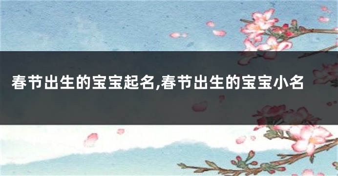 春节出生的宝宝起名,春节出生的宝宝小名