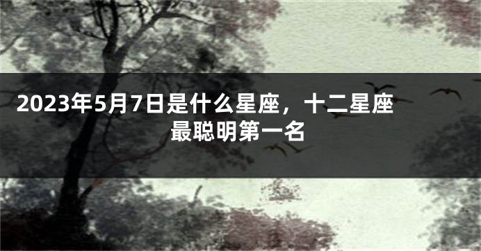 2023年5月7日是什么星座，十二星座最聪明第一名