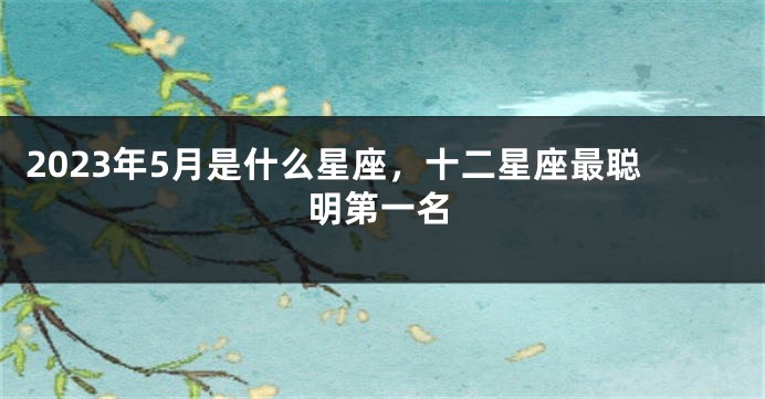 2023年5月是什么星座，十二星座最聪明第一名