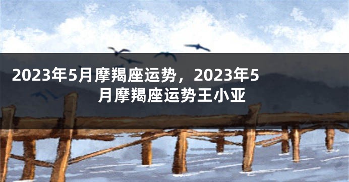 2023年5月摩羯座运势，2023年5月摩羯座运势王小亚