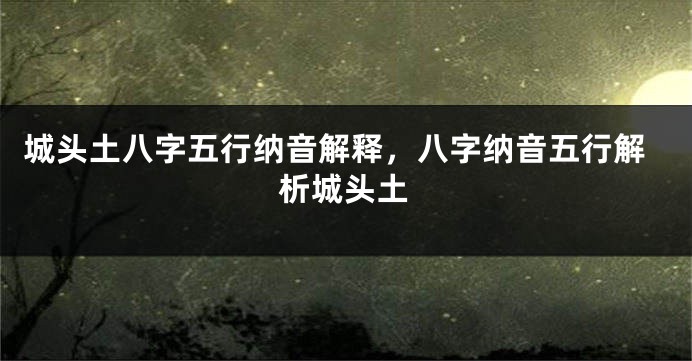 城头土八字五行纳音解释，八字纳音五行解析城头土