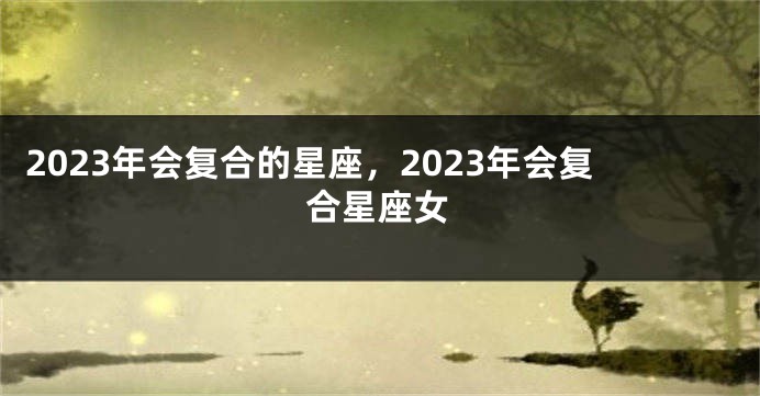 2023年会复合的星座，2023年会复合星座女
