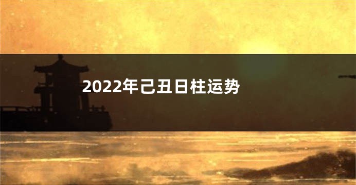 2022年己丑日柱运势