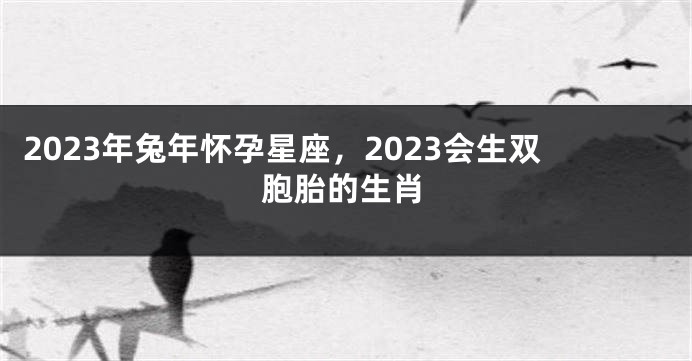 2023年兔年怀孕星座，2023会生双胞胎的生肖