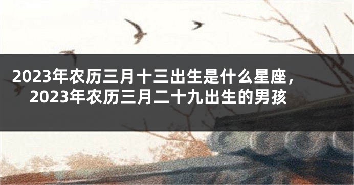 2023年农历三月十三出生是什么星座，2023年农历三月二十九出生的男孩