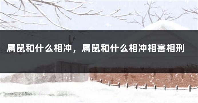 属鼠和什么相冲，属鼠和什么相冲相害相刑