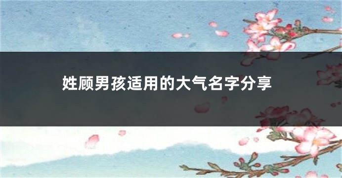 姓顾男孩适用的大气名字分享