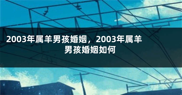 2003年属羊男孩婚姻，2003年属羊男孩婚姻如何