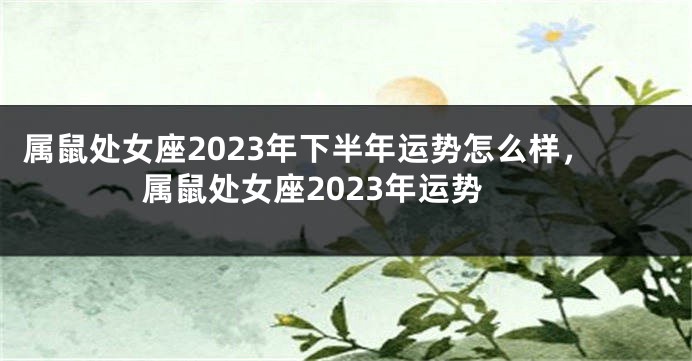 属鼠处女座2023年下半年运势怎么样，属鼠处女座2023年运势
