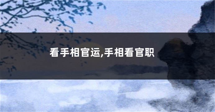 看手相官运,手相看官职