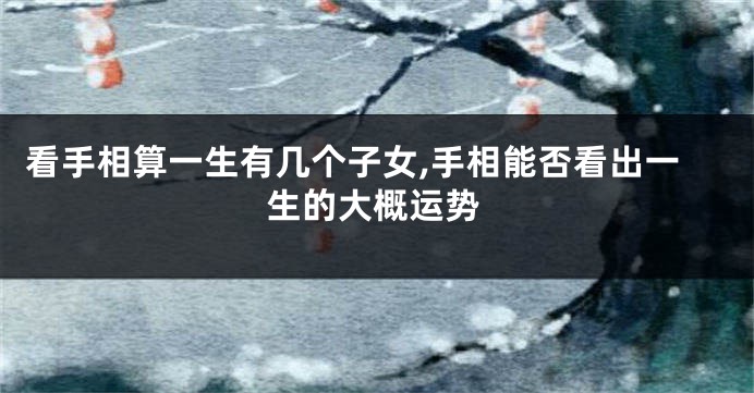看手相算一生有几个子女,手相能否看出一生的大概运势