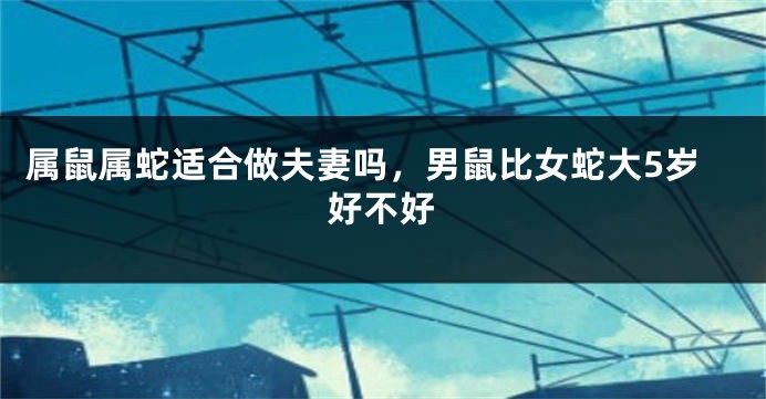 属鼠属蛇适合做夫妻吗，男鼠比女蛇大5岁好不好