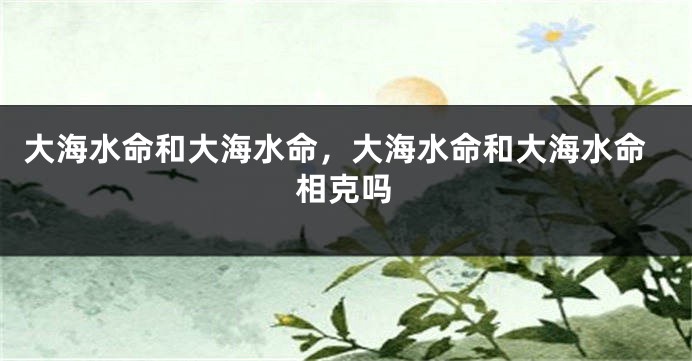 大海水命和大海水命，大海水命和大海水命相克吗