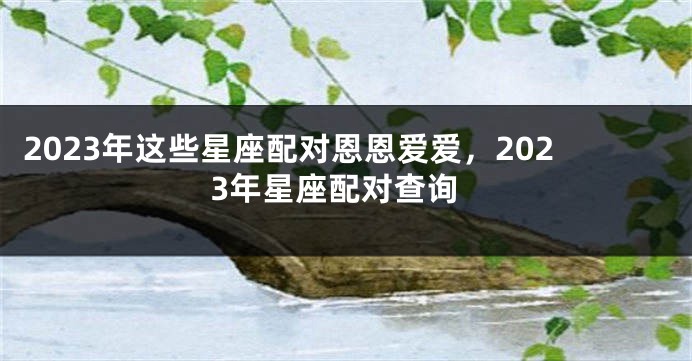 2023年这些星座配对恩恩爱爱，2023年星座配对查询