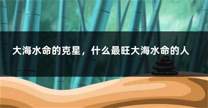 大海水命的克星，什么最旺大海水命的人
