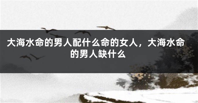 大海水命的男人配什么命的女人，大海水命的男人缺什么