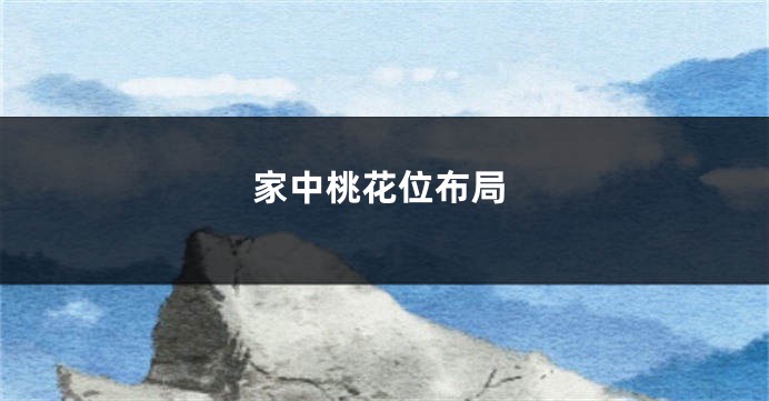 家中桃花位布局