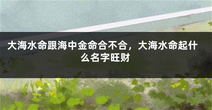 大海水命跟海中金命合不合，大海水命起什么名字旺财