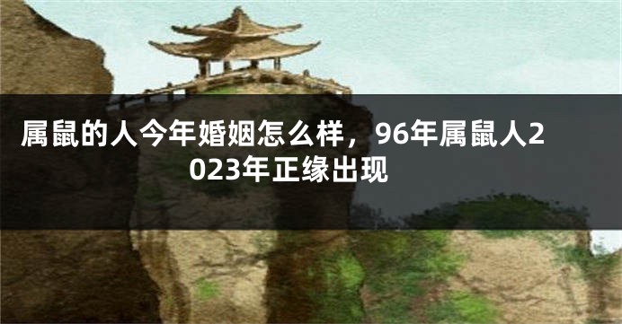 属鼠的人今年婚姻怎么样，96年属鼠人2023年正缘出现