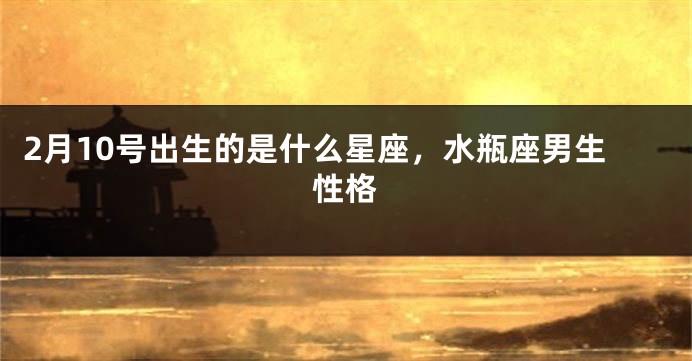 2月10号出生的是什么星座，水瓶座男生性格