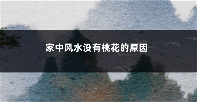 家中风水没有桃花的原因