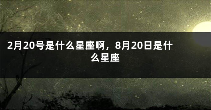 2月20号是什么星座啊，8月20日是什么星座
