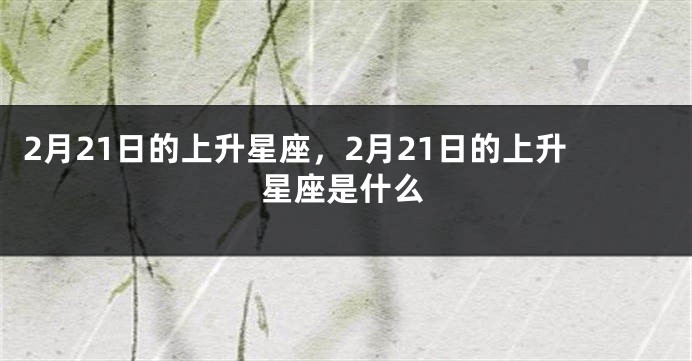 2月21日的上升星座，2月21日的上升星座是什么