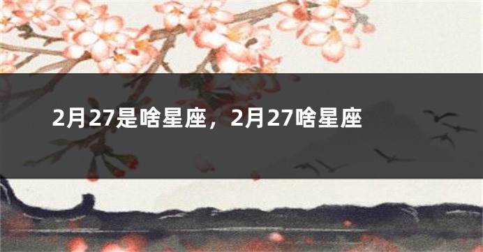 2月27是啥星座，2月27啥星座