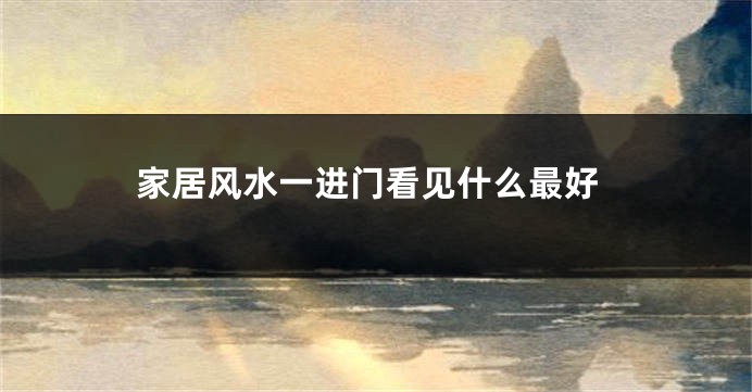 家居风水一进门看见什么最好