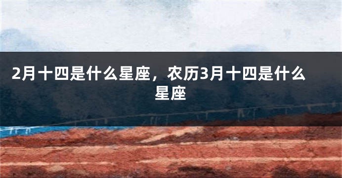2月十四是什么星座，农历3月十四是什么星座