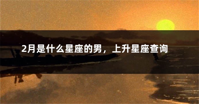 2月是什么星座的男，上升星座查询