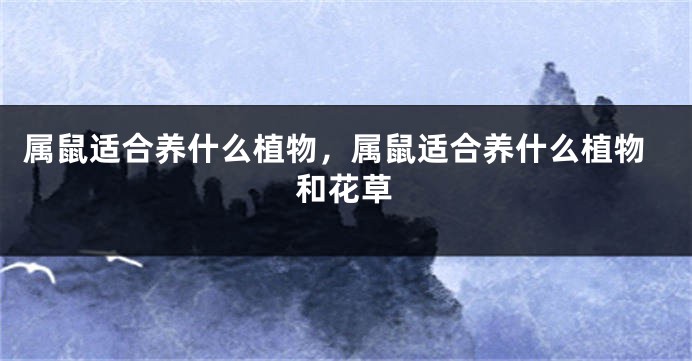 属鼠适合养什么植物，属鼠适合养什么植物和花草