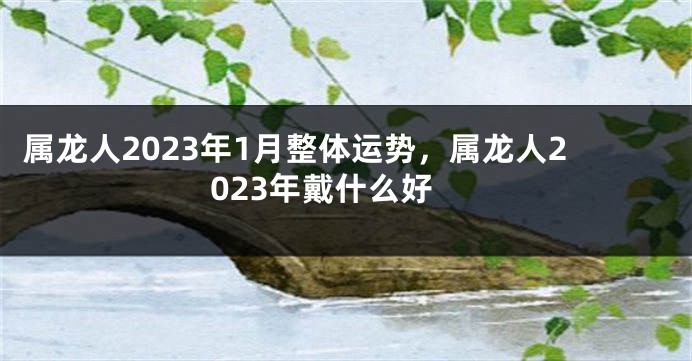 属龙人2023年1月整体运势，属龙人2023年戴什么好