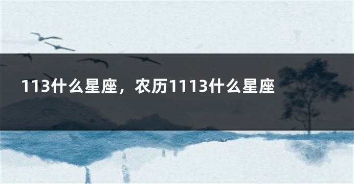 113什么星座，农历1113什么星座