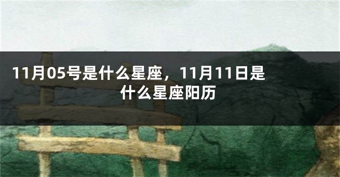 11月05号是什么星座，11月11日是什么星座阳历