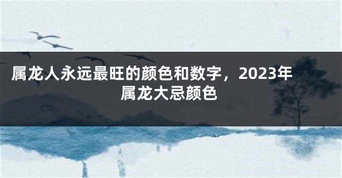 属龙人永远最旺的颜色和数字，2023年属龙大忌颜色